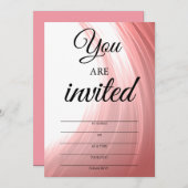 Cartes d'invitation rose saumon pour Soiree (Devant / Derrière)