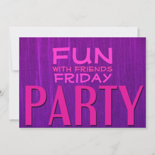 Cartes d'invitation rose violet pour une fête avec (Devant)