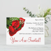 Cartes d'invitation Roses Rouges (Debout devant)