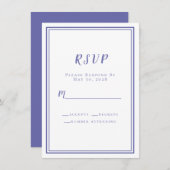 Cartes d'invitation RSVP Periwinkle Mariage Blue C (Devant / Derrière)