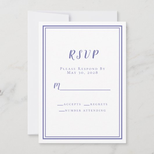 Cartes d'invitation RSVP Periwinkle Mariage Blue C (Devant)