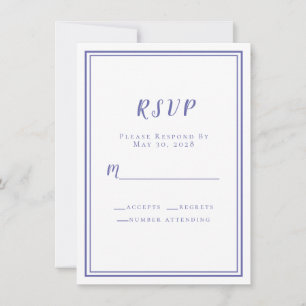 Cartes d'invitation RSVP Periwinkle Mariage Blue C