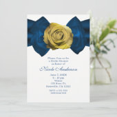 Cartes d'invitation Ruban Bleu et Rose Jaune TOUTE (Debout devant)