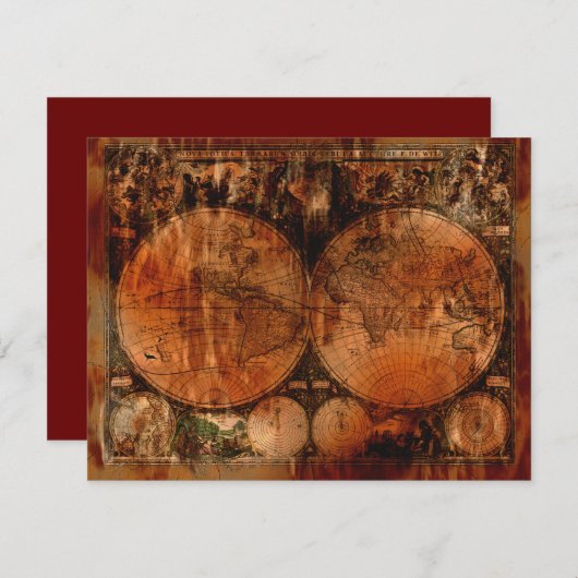 Cartes d'invitation Rustic Old World (Devant / Derrière)