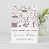 Cartes d'invitation rustiques 100e anniversaire Bi (Debout devant)