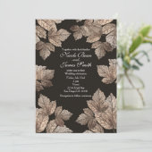 Cartes d'invitation rustiques d'automne Brun foncé (Debout devant)
