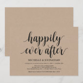 Cartes d'invitation rustiques Kraft pour mariage e (Devant / Derrière)