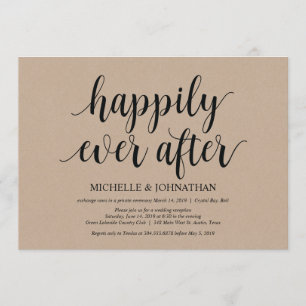 Cartes d'invitation rustiques Kraft pour mariage e