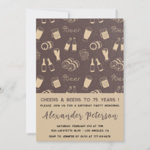 Cartes d'invitation rustiques pour 75 ans Fête de 