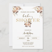Cartes d'invitation rustiques pour baby shower Boh (Devant)