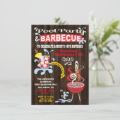 Cartes d'invitation rustiques pour soirée piscine  (Debout devant)