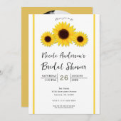 Cartes d'invitation rustiques simples tournesols b (Devant / Derrière)