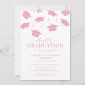 Cartes d'invitation simple rose pour double remise (Devant)
