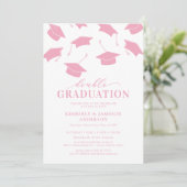 Cartes d'invitation simple rose pour double remise (Debout devant)