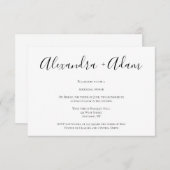 Cartes d'invitation simples et modernes pour un dî (Devant / Derrière)