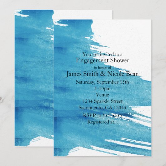 Cartes d'invitation simples modernes à peinture aq (Devant / Derrière)