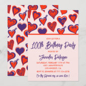 Cartes d'invitation simples pour 100e anniversaire (Devant / Derrière)