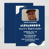 Cartes d'invitation simples pour 100e anniversaire (Devant / Derrière)