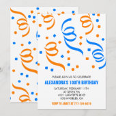 Cartes d'invitation simples pour 100e anniversaire (Devant / Derrière)