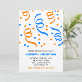 Cartes d'invitation simples pour 11 ans anniversai (Debout devant)