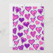Cartes d'invitation simples pour 16 ans Glam Heart (Dos)