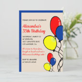 Cartes d'invitation simples pour 35 ans avec ballo (Debout devant)