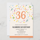 Cartes d'invitation simples pour 36e anniversaire  (Devant)