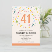 Cartes d'invitation simples pour 41 ans avec confe (Debout devant)