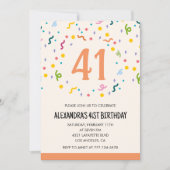 Cartes d'invitation simples pour 41e anniversaire  (Devant)