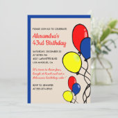 Cartes d'invitation simples pour 43ème anniversair (Debout devant)