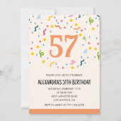 Cartes d'invitation simples pour 57 ans avec confe (Devant)