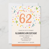 Cartes d'invitation simples pour 62e anniversaire  (Devant)