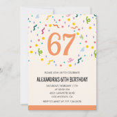 Cartes d'invitation simples pour 67e anniversaire  (Devant)