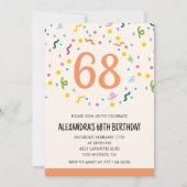 Cartes d'invitation simples pour 68e anniversaire (Devant)