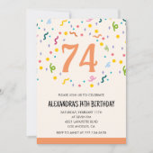 Cartes d'invitation simples pour 74 ans avec confe (Devant)