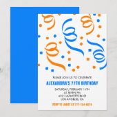 Cartes d'invitation simples pour 77 ans avec confe (Devant / Derrière)