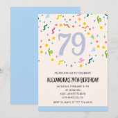 Cartes d'invitation simples pour 79e anniversaire  (Devant / Derrière)