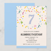 Cartes d'invitation simples pour 7ème anniversaire (Devant / Derrière)