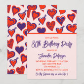 Cartes d'invitation simples pour 80e anniversaire (Devant / Derrière)