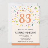 Cartes d'invitation simples pour 83e anniversaire (Devant)
