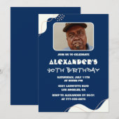 Cartes d'invitation simples pour 90 ans Hommes Pho (Devant / Derrière)