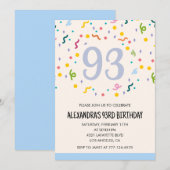 Cartes d'invitation simples pour 93e anniversaire (Devant / Derrière)