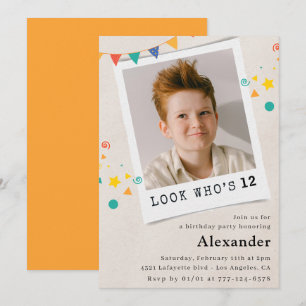 Cartes d'invitation simples pour les 12 ans d'un g