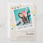 Cartes d'invitation simples pour les 13 ans fille  (Devant)