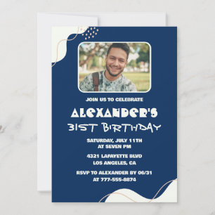 Cartes d'invitation simples pour les 31 ans Hommes