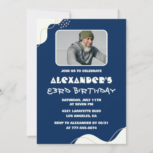 Cartes d'invitation simples pour les 83 ans Hommes (Devant)