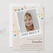 Cartes d'invitation simples pour un 7ème anniversa (Devant)
