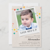 Cartes d'invitation simples pour un 7ème anniversa (Devant)
