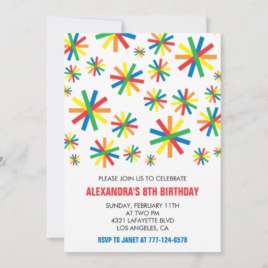 Cartes d'invitation simples pour un 8ème anniversa (Devant)