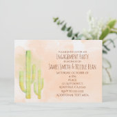 Cartes d'invitation simples sud-ouest avec cactus  (Debout devant)